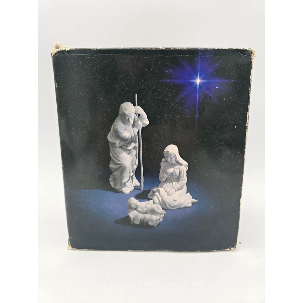 Avon Nativity Collectibles Holy Family 3 Piece Porcelain Figurine Set 1981 Box